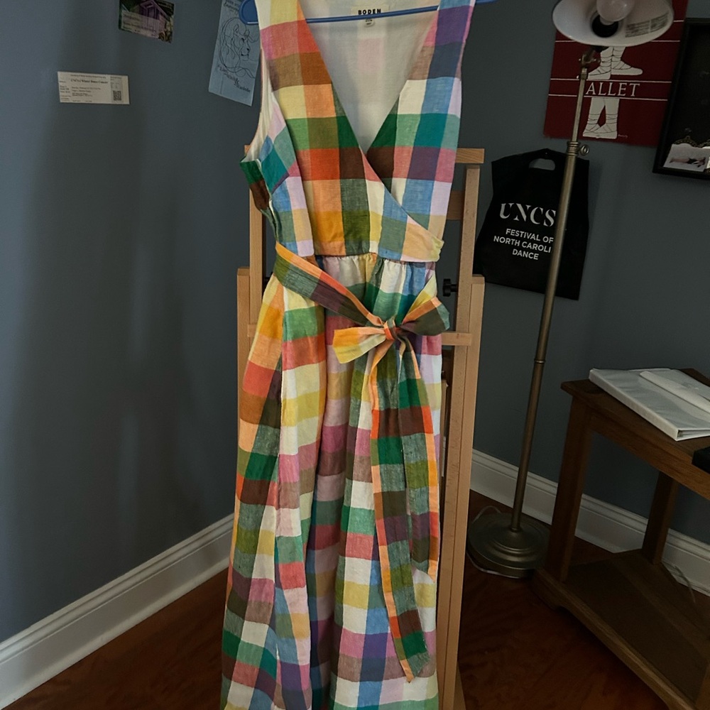 Boden Multicolor Plaid Dress